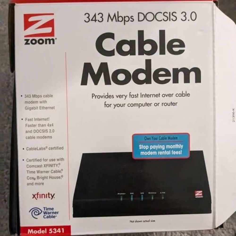 Zoom Cable Modem 343 Mbpa DOCSIS 3.0
